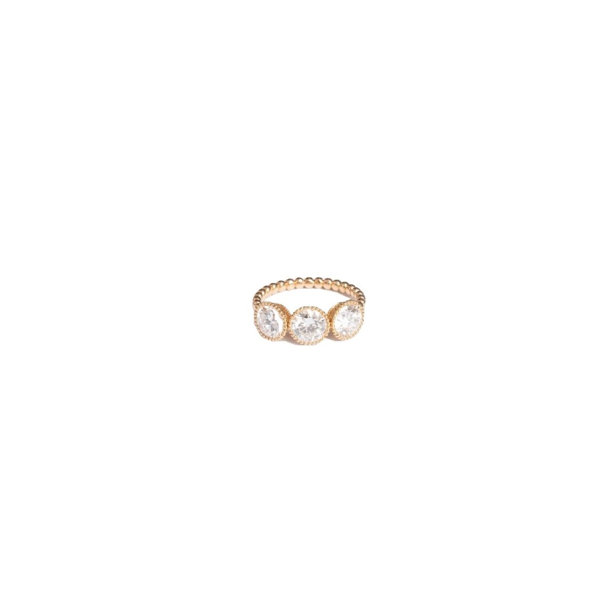 Bague Trilogie en or jaune et en diamants - Castafiore