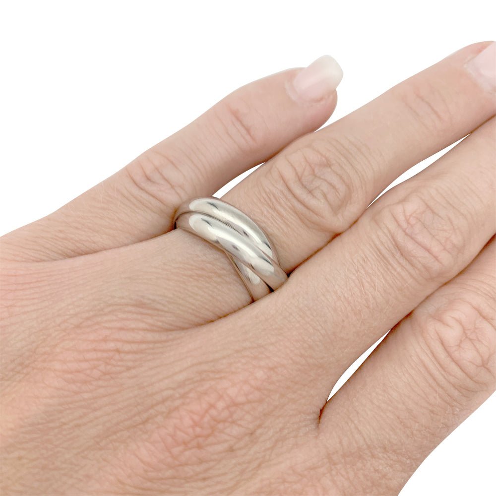 Bague "Trinity" CARTIER or blanc, moyen modèle - Castafiore