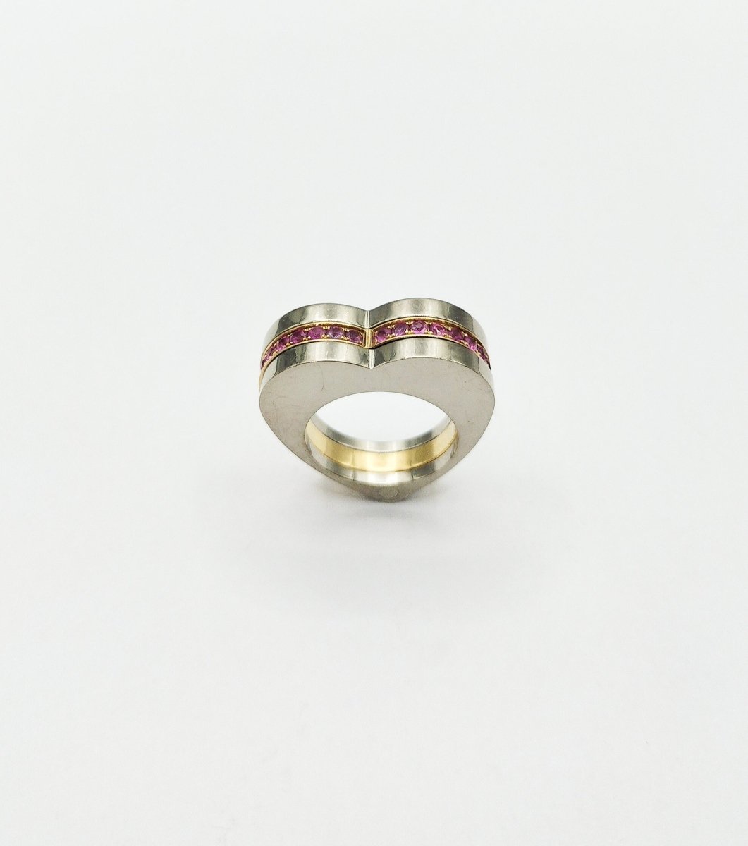 Bague triple cœur en ors de couleurs - Castafiore
