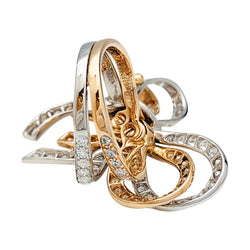 Bague VAN CLEEF & ARPELS, "Double Noeud", or blanc, or rose, diamants - Castafiore