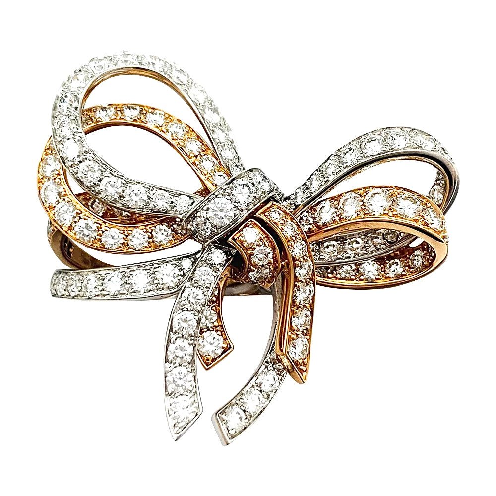 Bague VAN CLEEF & ARPELS, "Double Noeud", or blanc, or rose, diamants - Castafiore