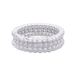 Bague VAN CLEEF & ARPELS "Perlée" en or blanc et diamants - Castafiore