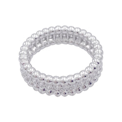 Bague VAN CLEEF & ARPELS "Perlée" en or blanc et diamants - Castafiore
