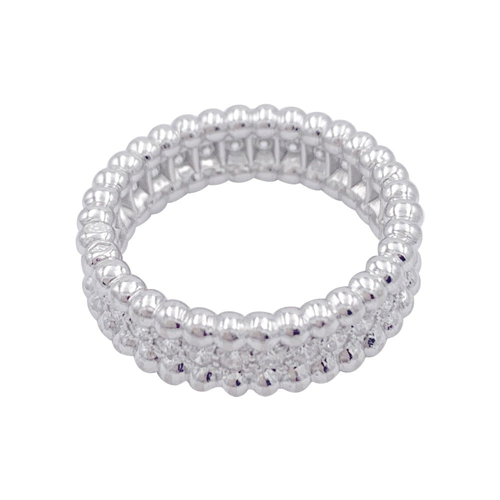 Bague VAN CLEEF & ARPELS "Perlée" en or blanc et diamants - Castafiore