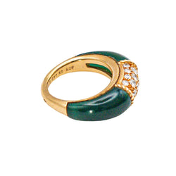 Bague VAN CLEEF & ARPELS "Philippine" en or jaune et chrysoprase et diamants - Castafiore