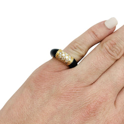 Bague VAN CLEEF & ARPELS "Philippine" en or jaune, onyx et diamants - Castafiore