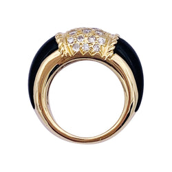 Bague VAN CLEEF & ARPELS "Philippine" en or jaune, onyx et diamants - Castafiore