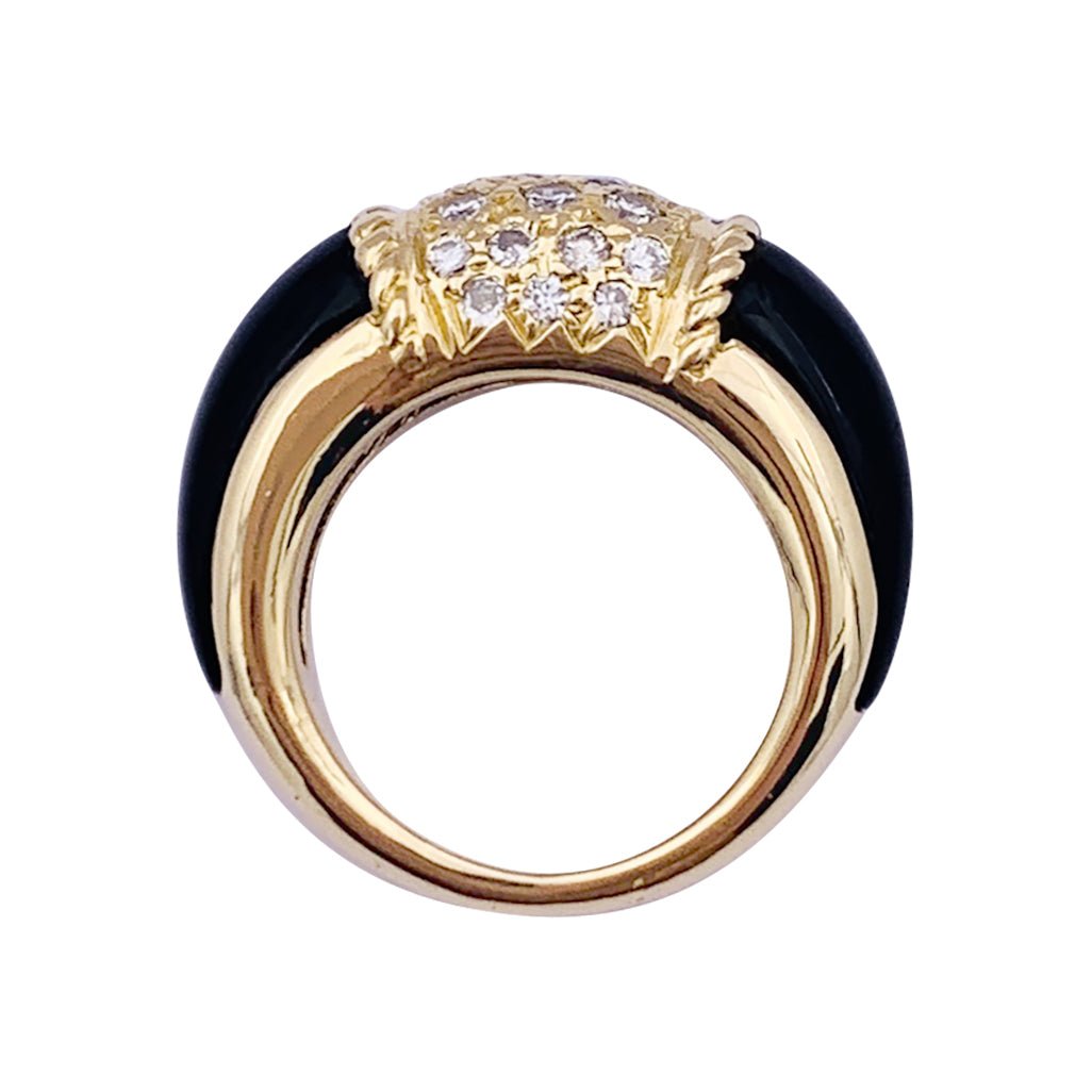 Bague VAN CLEEF & ARPELS "Philippine" en or jaune, onyx et diamants - Castafiore