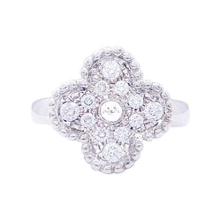 Bague VAN CLEEF & ARPELS "Vintage Alhambra", en or blanc et diamants - Castafiore