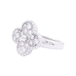 Bague VAN CLEEF & ARPELS "Vintage Alhambra", en or blanc et diamants - Castafiore