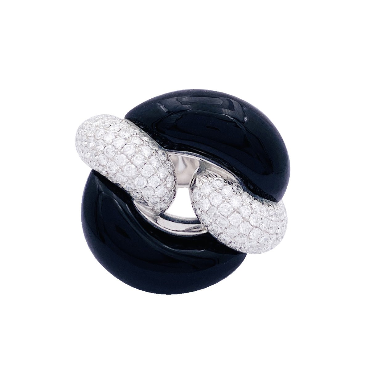 Bague VICTORIA CASAL or blanc, onyx et diamants. - Castafiore