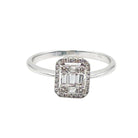 Bague vintage diamants baguettes et brillants - Castafiore