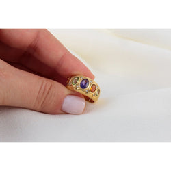 Bague Vintage en Or, Diamants et Pierres Fines - Castafiore