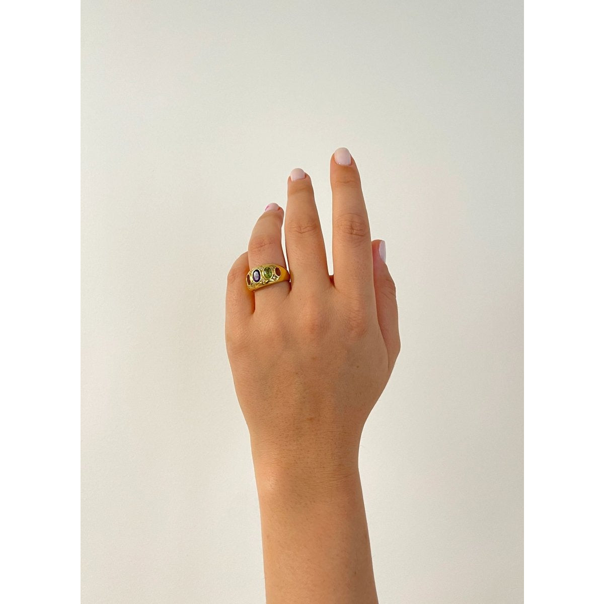 Bague Vintage en Or, Diamants et Pierres Fines - Castafiore