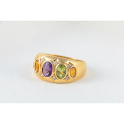 Bague Vintage en Or, Diamants et Pierres Fines - Castafiore