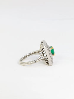 Bague vintage en or, émeraude et diamants - Castafiore