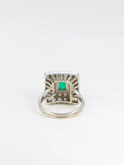 Bague vintage en or, émeraude et diamants - Castafiore