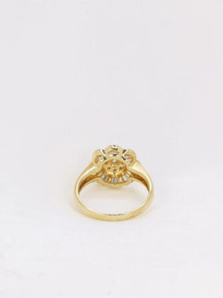Bague vintage fleur en or et diamants baguette - Castafiore