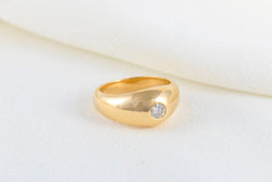 Bague Vintage Jonc Anglais en Or et Diamant - Castafiore