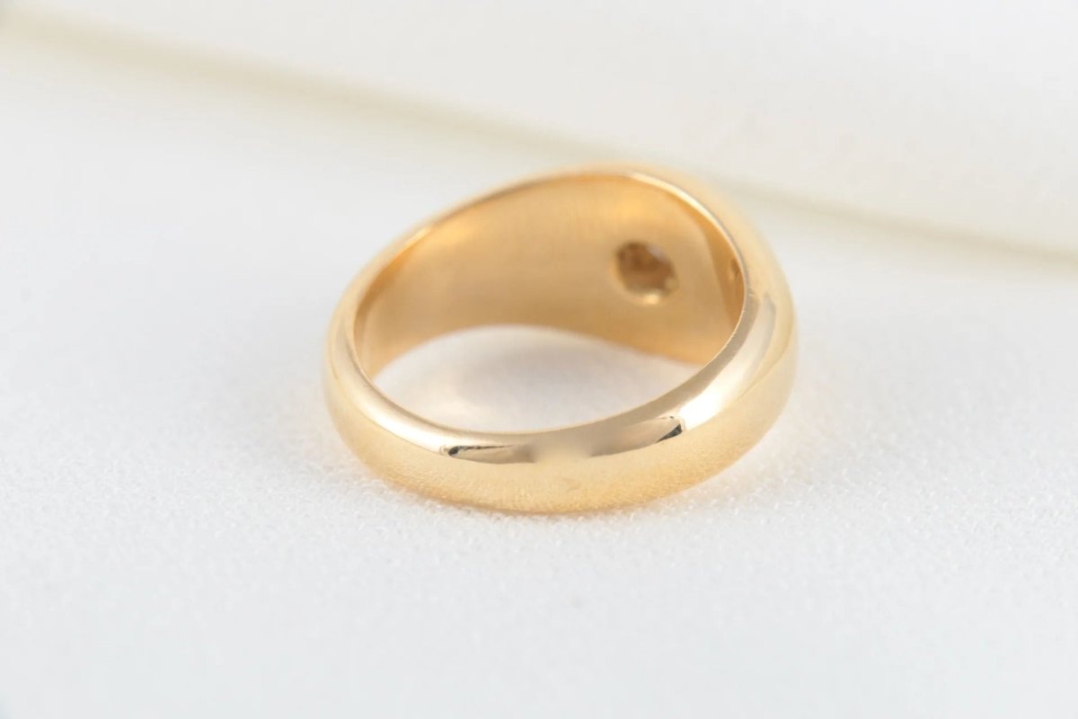 Bague Vintage Jonc Anglais en Or et Diamant - Castafiore