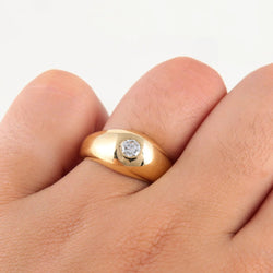 Bague Vintage Jonc Anglais en Or et Diamant - Castafiore