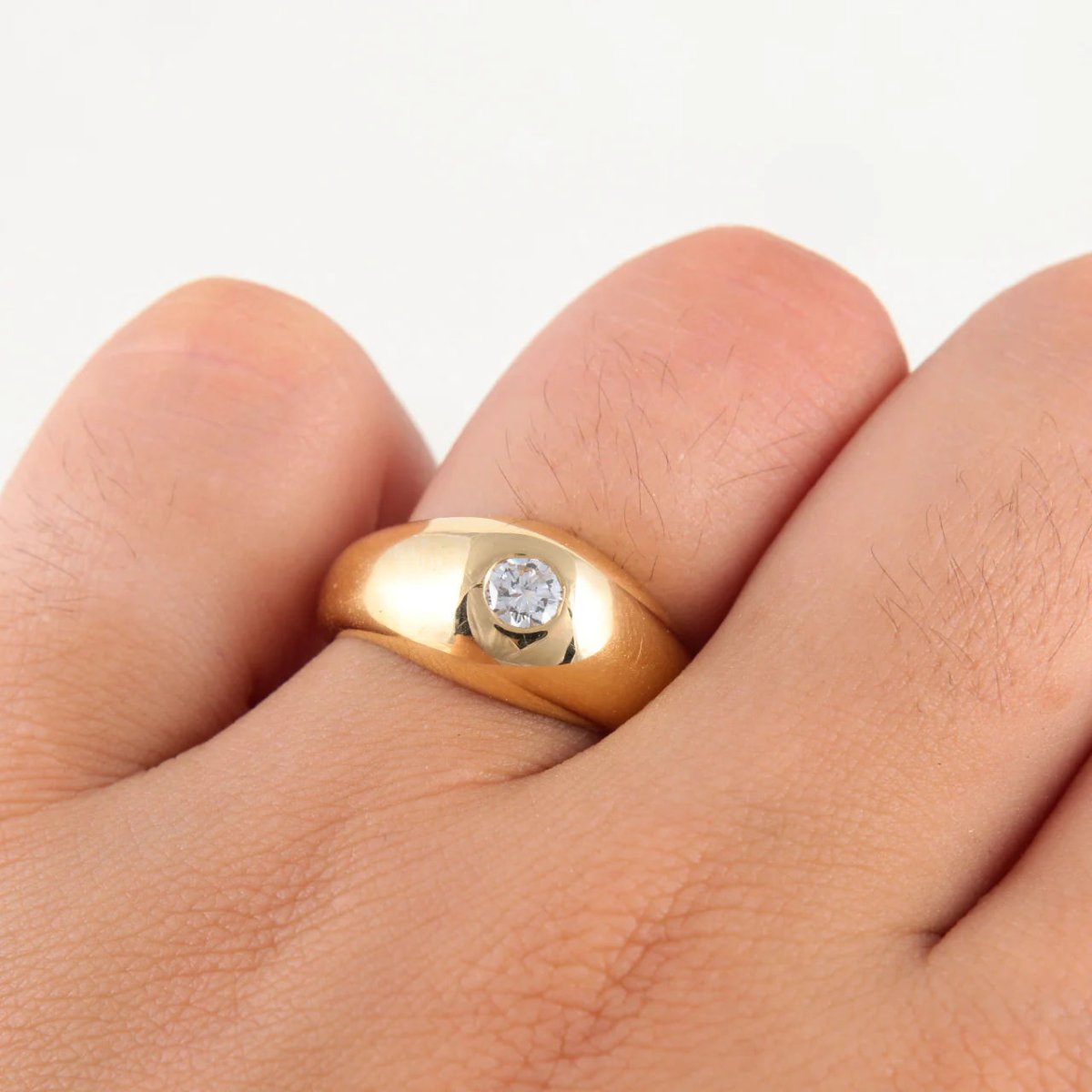 Bague Vintage Jonc Anglais en Or et Diamant - Castafiore