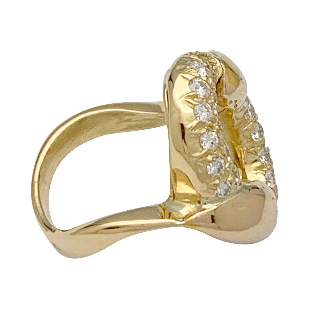 Bague vintage or jaune et diamants - Castafiore