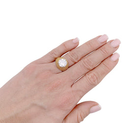 Bague vintage or jaune, platine et diamant 3,01 ct - Castafiore