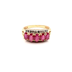 Bague vintage rubis diamants