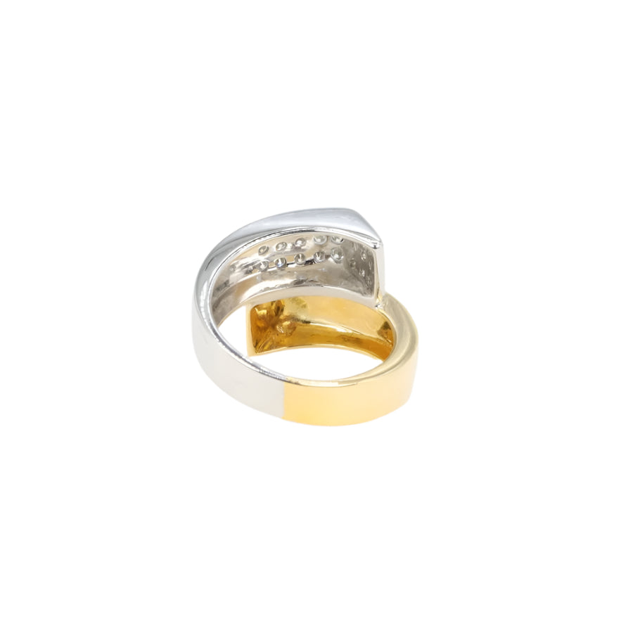 Bague vintage toi et moi géométrique en or et diamants - Castafiore