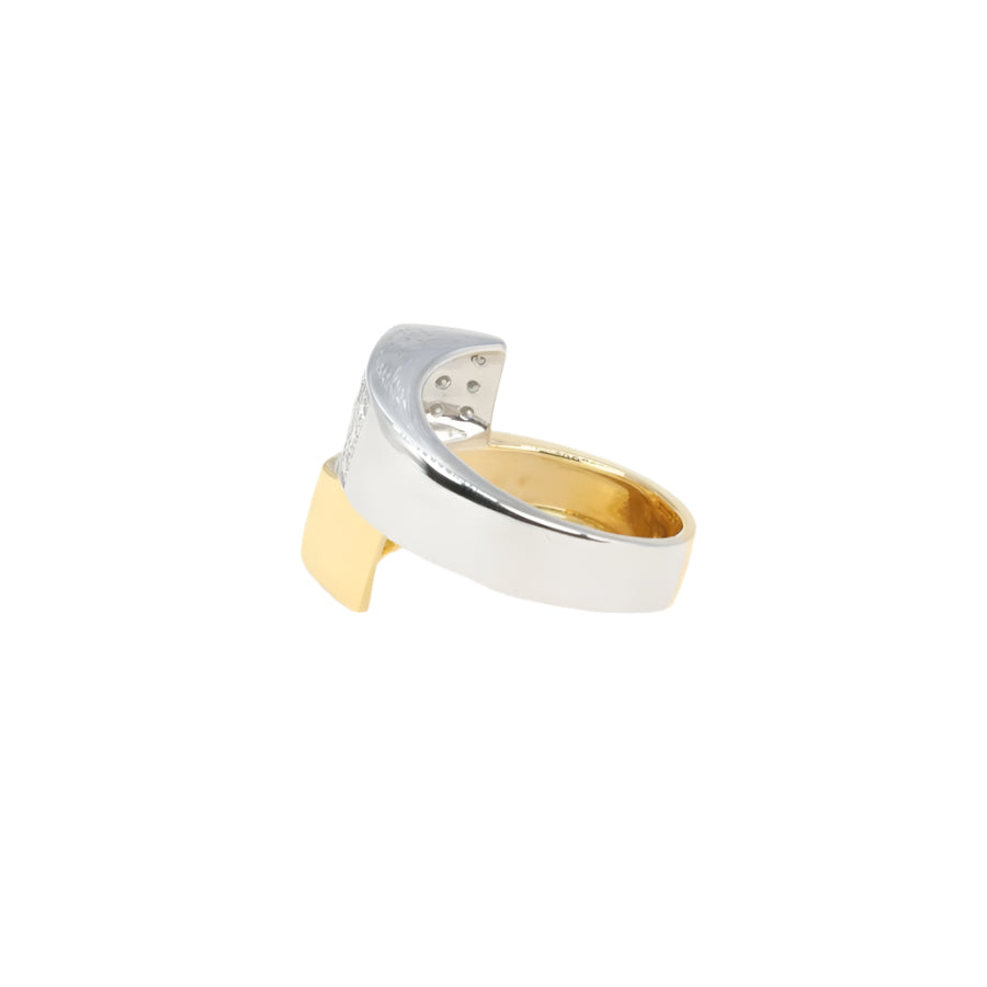 Bague vintage toi et moi géométrique en or et diamants - Castafiore