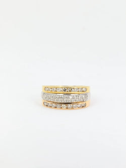 Bague vintage trois or et diamants - Castafiore