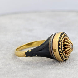 Bague XIXème en or jaune et diamant - Castafiore