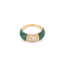 Bagues VAN CLEEF & ARPELS "Philippine" en or jaune, chrysoprase et diamants - Castafiore