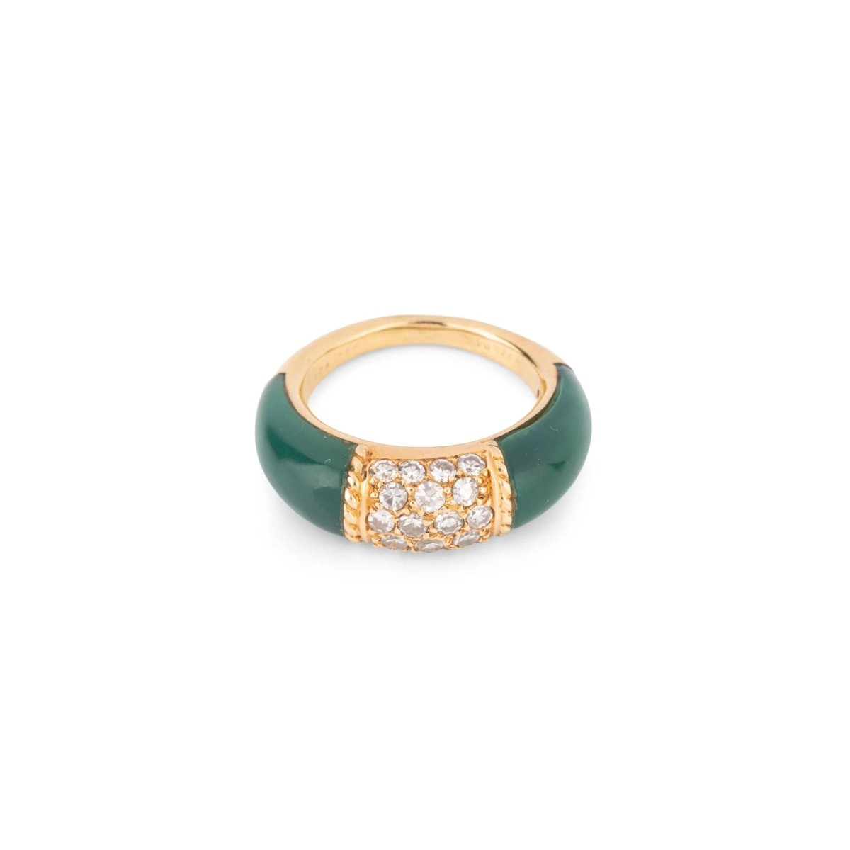 Bagues VAN CLEEF & ARPELS "Philippine" en or jaune, chrysoprase et diamants - Castafiore