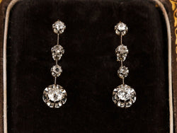Boucle d’oreilles dormeuses anciennes en or, argent et diamants taille ancienne - Castafiore