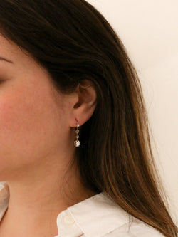 Boucle d’oreilles dormeuses anciennes en or, argent et diamants taille ancienne - Castafiore