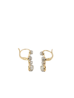 Boucle d’oreilles dormeuses anciennes en or, argent et diamants taille ancienne - Castafiore