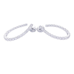 Boucles d'oreille créoles or blanc, diamants. - Castafiore