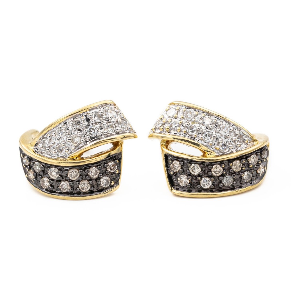 Boucles d'oreilles Alpa en or jaune et diamants - Castafiore