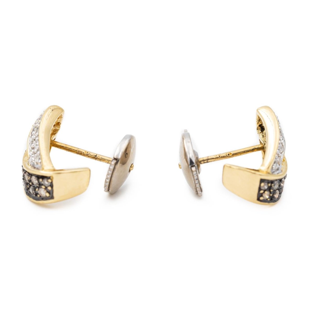 Boucles d'oreilles Alpa en or jaune et diamants - Castafiore