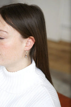 Boucles d'oreilles Art Deco diamants trois ors - Castafiore