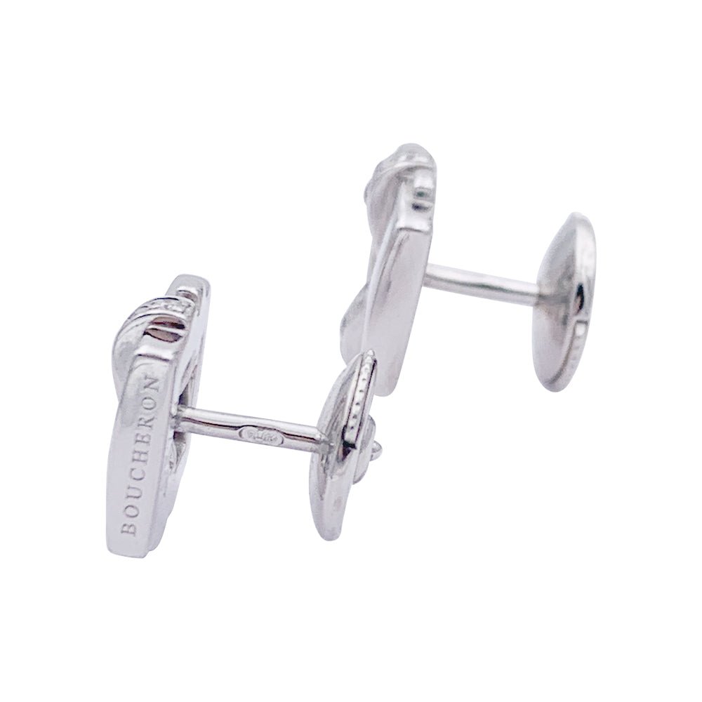 Boucles d'oreilles BOUCHERON, "Déchaînée" en or blanc et diamants. - Castafiore