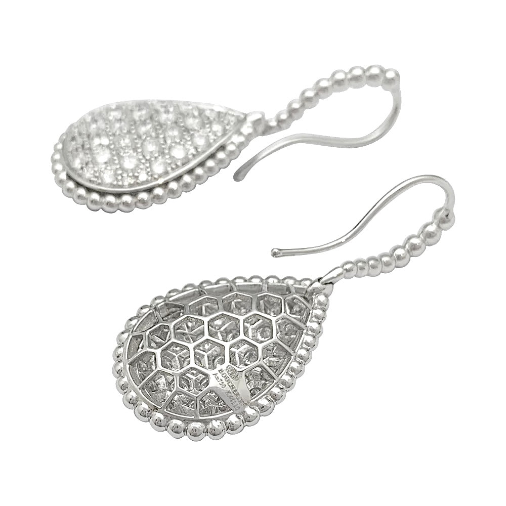 Boucles d'oreilles Boucheron "Serpent Bohème" en or blanc, diamants - Castafiore