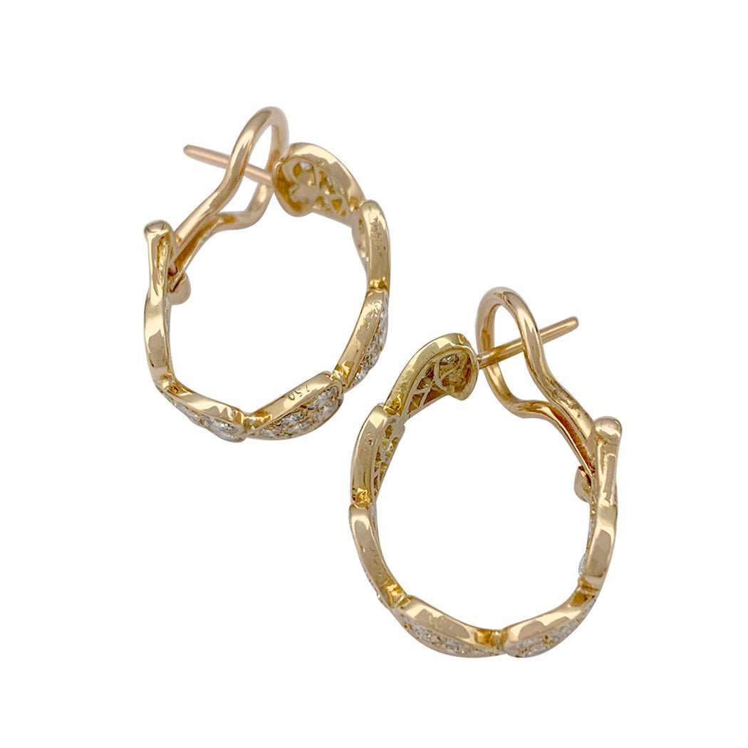 Boucles d'oreilles Cartier, "Coeurs", or jaune, diamants - Castafiore