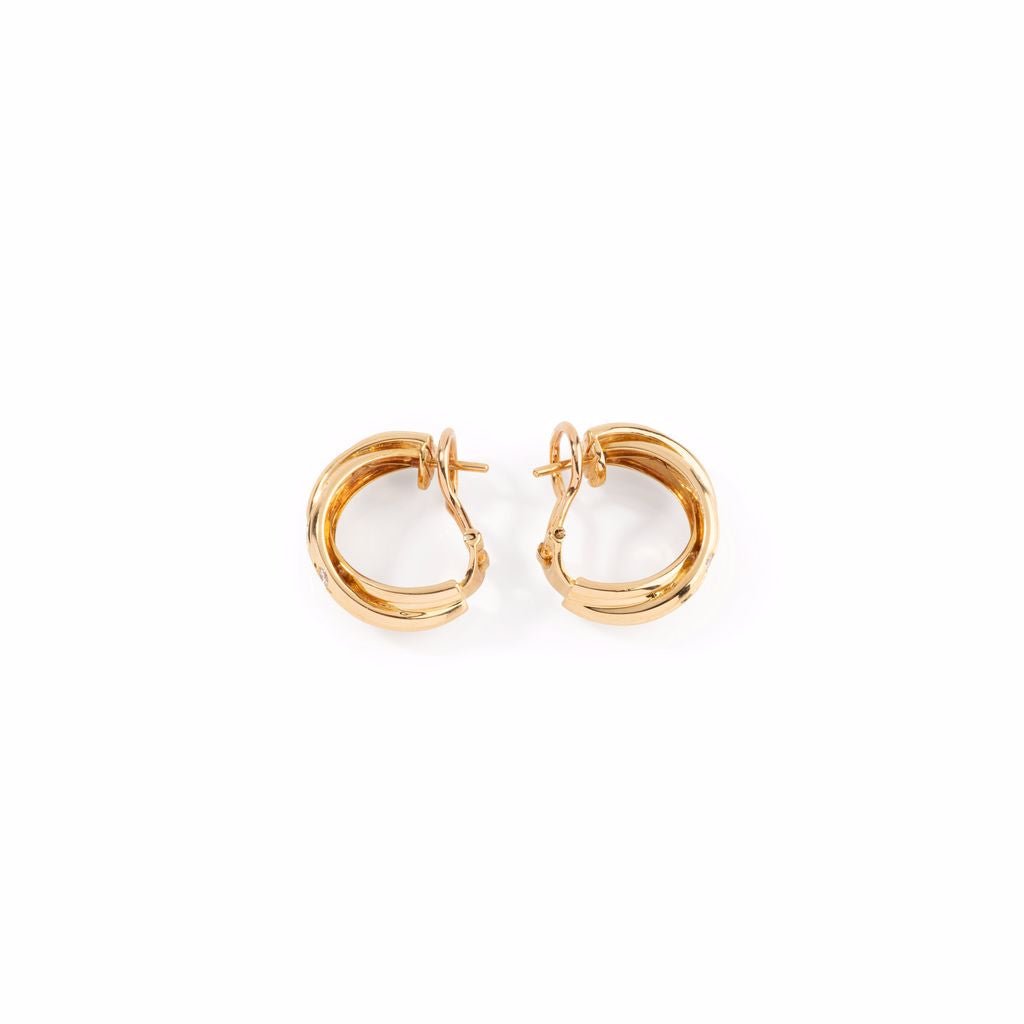 Boucles d'oreilles CARTIER, "collection trinity stars" en or jaune - Castafiore