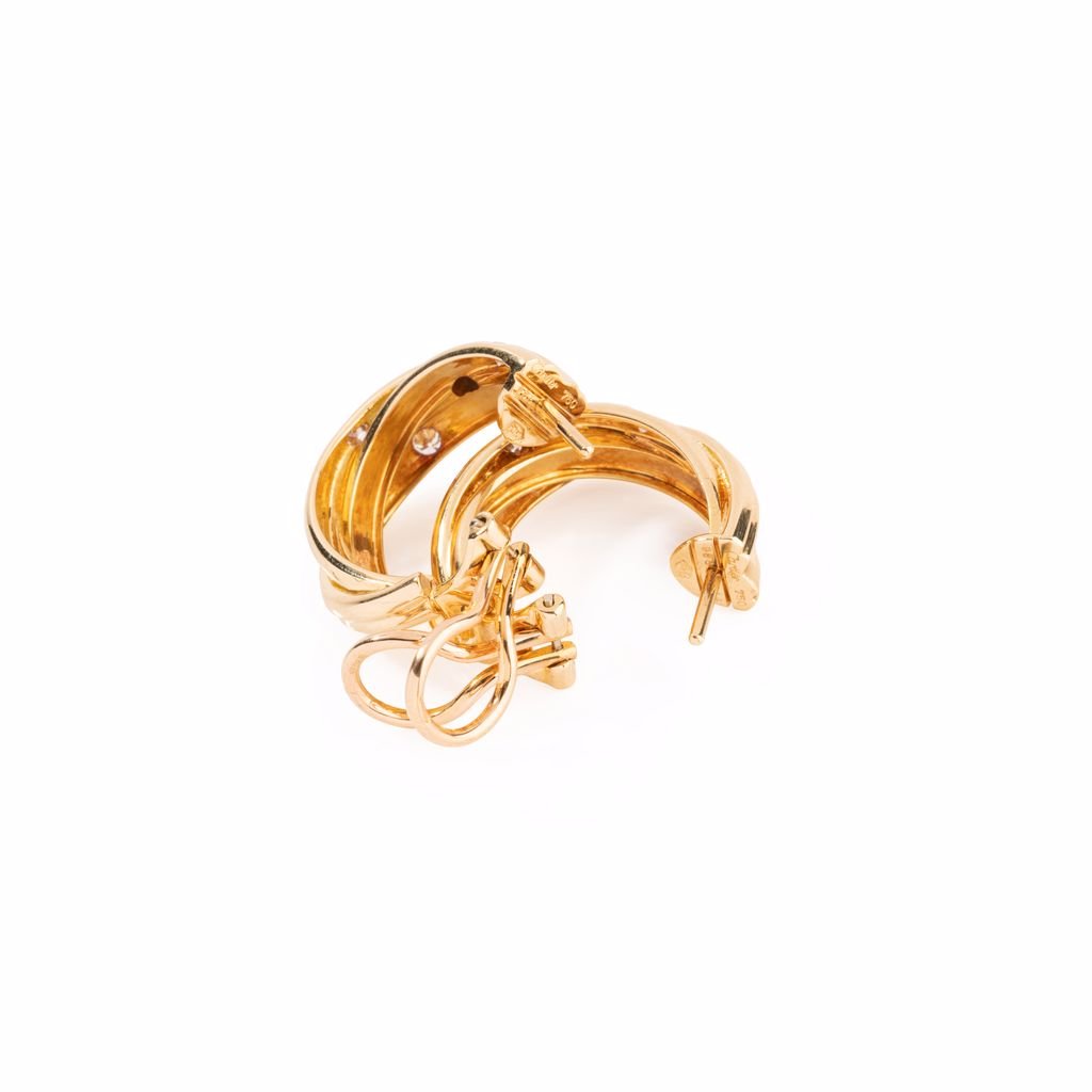 Boucles d'oreilles CARTIER, "collection trinity stars" en or jaune - Castafiore