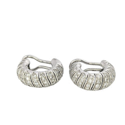 Boucles d'oreilles Cartier en or blanc et diamants - Castafiore