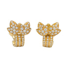 Boucles d'oreilles CARTIER "Feuilles" en or jaune et diamants - Castafiore