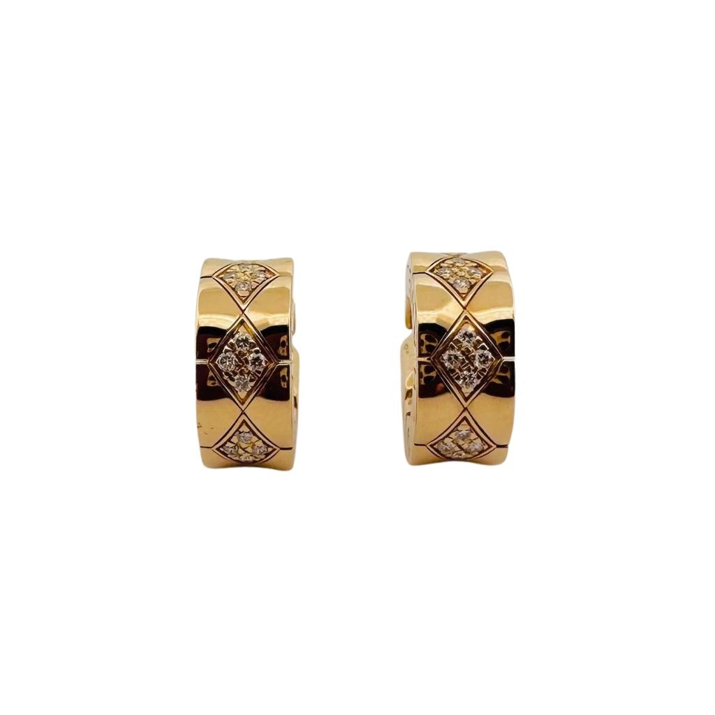 Boucles d'oreilles CHANEL en or jaune et diamants - Castafiore